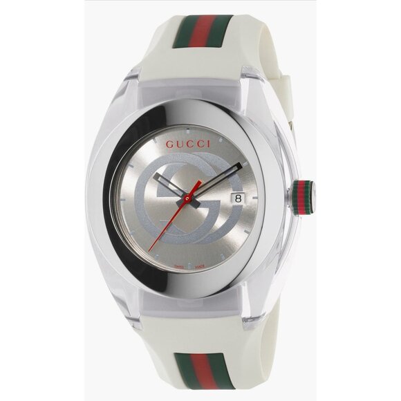 NEW GUCCI UNISEX SYNC RUBBER STRAP SPORT WATCH 46 mm - Picture 1 of 10